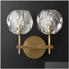 V￤gglampor moderna RH K9 Crystal LED -lampljus f￶r sovrum heminredning sconce s￤ng armatur spegelbelysning fixturer sl￤pp leverera dh71w