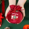 Juldekorationer Merry Candy Apple Gift Bags Cartoon Santa Anlter Sweets Chocolate Packaging Bag 2023 Year Xmas Navidad Pouch