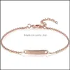 Chaîne à maillons Bracelet en acier inoxydable personnalisé Fille Garçon Personnalisé Réglable Enfant Id Anniversaire Cadeaux Peut Nommer Charme Initial Drop Del Otlbm