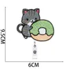 NOTIONS MIGNE CAT BADGE REEL HOTER RETRACTABLE AVEC CLIP d'identification pour la carte d'￩tiquette d'infirmi￨re Kawaii Cartoon Animal Nursing Doctor Doctor Bureau Alligator Clips