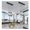 Lampy wiszące Nordic Dimmable Crystal żyrandole Pierścienia LED Kitchen żyrandol Kontrola Światło przemysłowe dla dzieci w sypialni jadalnia dhdjg