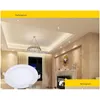 LED -panelbelysning Dimbar Downlight 6W 12W 18W Rund glasstak inf￤lld SMD 5730 Varm kallt vitt ljus AC85265V Drop Leverans Li DH4FV