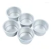 Plates 5Pcs Set Mini Cake Baking Mold Non Stick Pans With Removable Bottom Small Size Grade Aluminum Alloy Kitchen