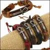 Charm armband charm f￶r kvinnor m￤n justerbar manschett armband mens casual smycken v￤n l￤der droppleverans dhjln