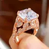 Bague solitaire esthétique côté poire pour femmes, bagues de fiançailles nouvellement conçues, bandes de mariage, accessoires de fête de luxe, bijoux à la mode Y2302