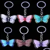 Nyckelringar 6st/Set ny stil Sier Plated Keychain Butterfly Fly Horse Christmas Fashion Pendants Diy Pearl Girl Charming Gift Drop D DHKDS