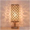 Table Lamps Style Crystal Lamp Golden Desk Simple Living Room Bedroom Bedside Night Light Drop Delivery Lights Lighting Indoor Dhvub