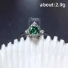 Solitaire Ring Elegant Green Cubic Zirconia Lady Party Hollow Out Design Delicate Anniversary Gift Luxury Fashion Jewelry for Women Y2302