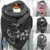 Foulards mode femmes Note de musique impression bouton Wrap décontracté chaud Ladias châles hiver écharpe couverture enveloppes femme Bandana