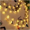 LED -str￤ngar 20 lysdioder 5m Crystal Ball Solar Lamp Power String Fairy Lights Garlands Garden Christmol Decor f￶r utomhusdroppleverans L Dhukm