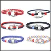 Link Chain European Buckles Survival Armband Horseshoe Charm Navy Style fl￤tat rep paracord f￶r m￤n Kvinnliga smycken g￥vor Drop Del Otpvj