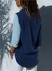 Kadınlar bluz gömlekleri moda baskısı kadınlar bluzlar uzun kollu dönüş yakalı şifon bluz gömlek rahat üstler artı boyutu zarif iş gömlek 230203