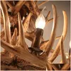 Pendant Lamps Antlers Resin Chandelier Lamp Modern Led Antler Lustre Chandeliers E14 Vintage Lights Novelty Lighting Drop Delivery In Dhbwv