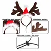 Dog Apparel Christmas Dogs Costume Elk Reindeer Antler Headband With Santa Hat Pet Cool Headwear Accessories