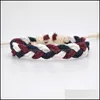 Bracelets de charme Bracelet de cheville de bijoux de mode pour femmes Corde à main en tissu de coton de couleur ethnique