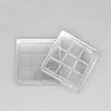 Storage Bottles Empty Square Small Big Transparent 9 Colors Grid Eye Shadow Case Clear Blush Box 30pcs