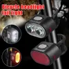 Ljus Vattentät USB -strålkastare Mini Säkerhetsvarningscykel Bakre Vit Front Bicycle Lamp Red Bodight Cykeltillbehör 0202