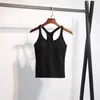 2024 lu lu clothing Womens yoga vest with chest pad long outerwear fitness beautiful back running tight-fitting naked sports top