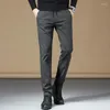 Men's Pants 2023 Spring And Summer Men's Slim Plaid Casual High Quality Stretch Business Length Male Brand