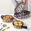 Bols polonais poignée en céramique bol ménage four micro-ondes spécial soupe binaurale instantanée nouilles vaisselle plateau de cuisson