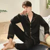 Mäns sömnkläder FZSLCYIYI SUMMER JACQUARD SATIN ICE SILK PAJAMAS SETS PAR PIJAMA LOVER NATT SUT