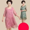 Party Dresses Femme Middle Aged Robe Red Dress Chiffon Loose 2023 Summer Of The Big Sizes 5XL 6XL Womens Clothing FYY651