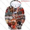 Hoodies masculinos impressam 3D Papai Noel Capuz Capuz casual Roupas de roupas de pullituramento esportivo Tops Presente de Natal para moletom unissex com capuz