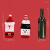 Christmas Decorations 3pcs Red Wine Bottle Covers Bag Holiday Santa Claus Champagne Cover For Home