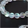 Beaded Mermaid Glass Crystal Moonstone Strand Mticolor Labradorite Stone Charm Bracelet Handmade Wristband Gifts Jewelry Dro Dhgarden Dhc61