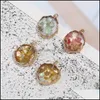 Annan modeharts Round Stone Pendant Charm Natural Gemstone Shell paljetter MTI F￤rg med guldplatta DIY -smycken f￶r Drop d Otsak