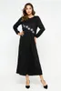 Ethnic Clothing Middle East Abaya Muslim Solid Color Long Skirt Heavy Industry Large Loose Style Hedging Long-sleeved Ma'am Dress