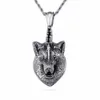 Naszyjniki wisiorek Punk Wolf Naszyjnik dla mężczyzn Zwierzę ze stali nierdzewnej Viking Charm Charm Hip Hop Male Biżuteria