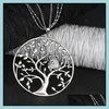 Pendentif Colliers Petit Hibou Collier Arbre De Vie Femmes Rose Or Sier Couleur Chaîne Creux Longs Pendentifs Bijoux Cadeaux De Mode Drop De Otcwj