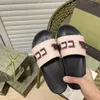 Designer Rubber Slides Slippers Italy Women Men Sandals Beach Slip on Flat Vintage Floral Platform Shoes Flip Flops Striped Double g Scuffs Mules 35-45