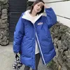 Trench-coats pour femmes Manteau en coton à double face pour femmes Vêtements longs d'hiver Femme Coréenne Lâche Veste matelassée Casual Couple