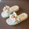 Slipper Lace 2022 Summer Beaded Princess Slippers Girls Beach Sandals 0203