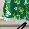 Tafelkleed St. Patricks Day Round Table Cloth 60 inch Shamrock Heart Polyester Cover Mat Lace voor eetkeuken bruiloft