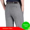 Pantalons pour hommes Arrivée Casual Business Hommes Mi-longueur Soft Trim Marque Pantalon Régulier Droit Noir Gris Grande Taille 3040 230203