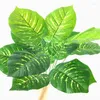 装飾的な花52cm12葉の人工緑の植物プラスチックトロピカルパームツリーバンチインドアデコレーションエルオフィスホームデスクトップデコ