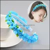 Headbands Fashion Children Girls Wedding Flower Bride Wreath Floral Garlands Headband Headdress Hair Band Beach Accessories 35 D3 Dr Dhxsr