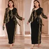 Ethnic Clothing Elegant African Dresses For Women Plus Size Embroidery Maxi Dress Abaya Muslim Kaftan Evening Party Gown Islamic Clothes