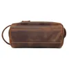 Trousses de toilette en cuir véritable trousse de toilette pour hommes lavage rasage Dopp Kit femmes voyage maquillage pochette cosmétique sac étui organisateur Necessaire 230203