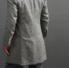 Men Coat Blazer Brunello Wol Casual Coat met lange mouwen Cucinelli en grijze revers in de winter