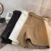 Women's Shorts KUSAHIKI Solid Woolen High Waist Wide Leg Women Spring Autumn New Bottoms Causal Elegant Fashion Korean Short Mujer Y2302