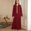 Vêtements ethniques Dubaï Kaftan Musulman Robe Longue À Capuche Abaya Arabe Maxi Robe Diamant Turc Marocain Malaisie Moyen-Orient Ramadan Islamique