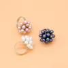 Cluster Rings 5 Pcs Rice Pearl Ring Freshwater Pearls Natural Color White Pink Black Fashion Women Jewelry Love Wish Best Drop Delive Dh3Im