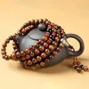 Strand Chinese Hand Made Authentic Vietnamese Rosewood 108 Mala Pärlor Sträng Original Män och kvinnor Lovers Armband Chain Jewely Beaded