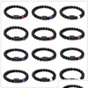 Perlé 8mm Noir Colorf Perles De Pierre 12 Constellation Couple Brins Bracelet Hommes Bracelets Pour Femmes Pseras Mascina Hombre M Dhgarden Dhfkz