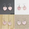 Charm Natural Stone Rose Quartz Heart Shaped Charms örhängen hängen dingle reiki mode kvinnor fest bröllop smycken droppe dhgarden dhlgo