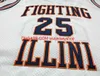 Vintage #25 Kenny Anderson Fighting Illinois Basketball Jersey Size S-4XL 5XL Custom Any Name Number Jersey